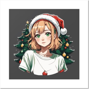 Christmas Anime Girl Posters and Art